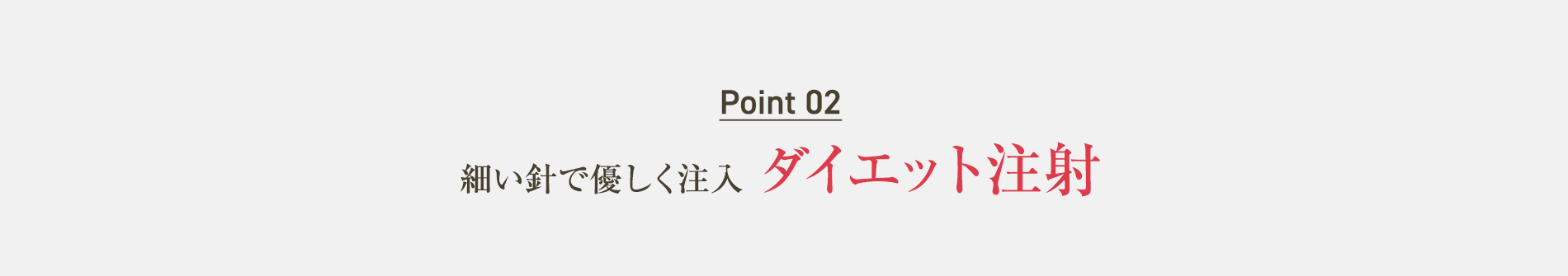 Point 02　細い針で優しく注入ダイエット注